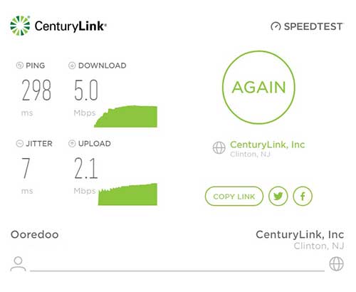 century link internet speed test